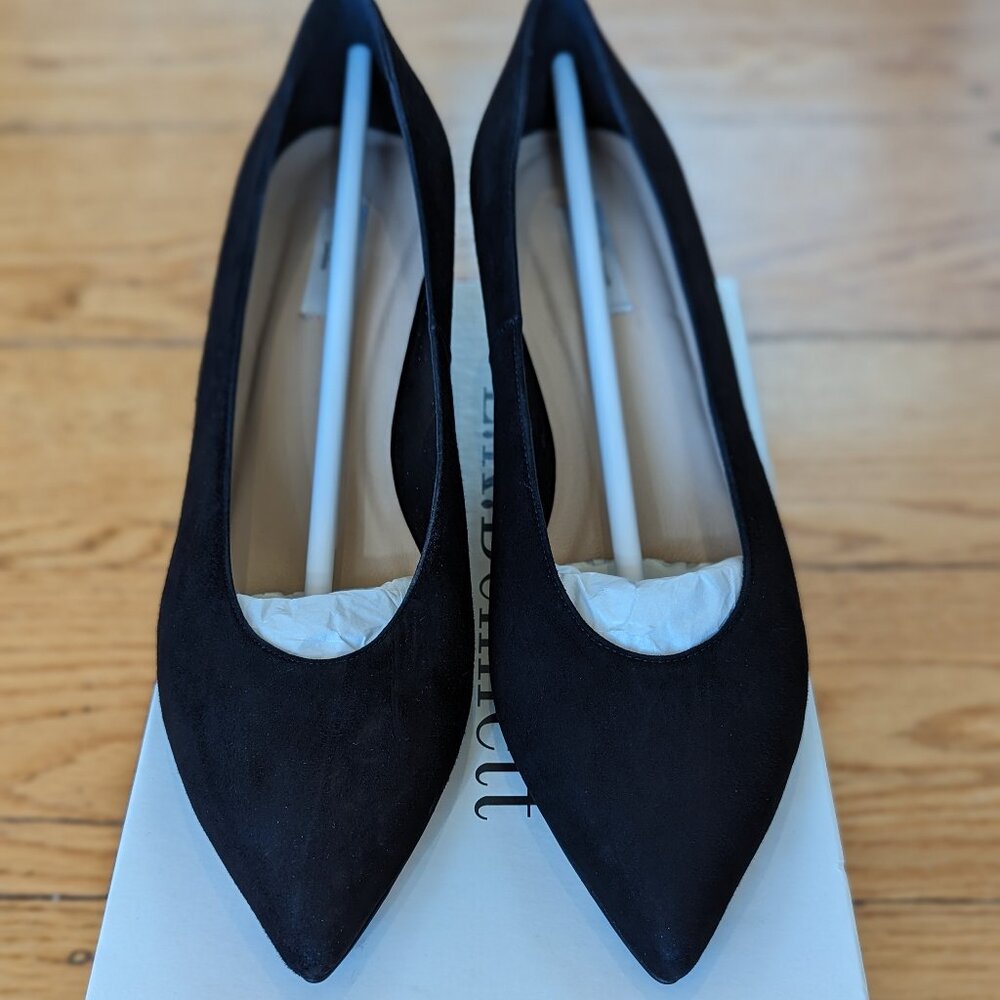 L.K. Bennett suede black Cordea heels sz 40.5 New in box